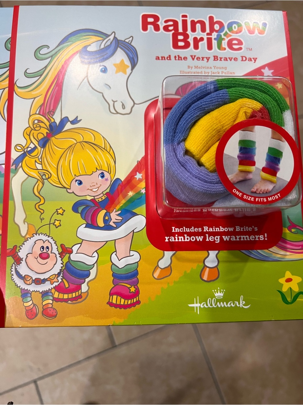 Hallmark Rainbow Brite Bright Multicolor Knit Leg Warmers and book